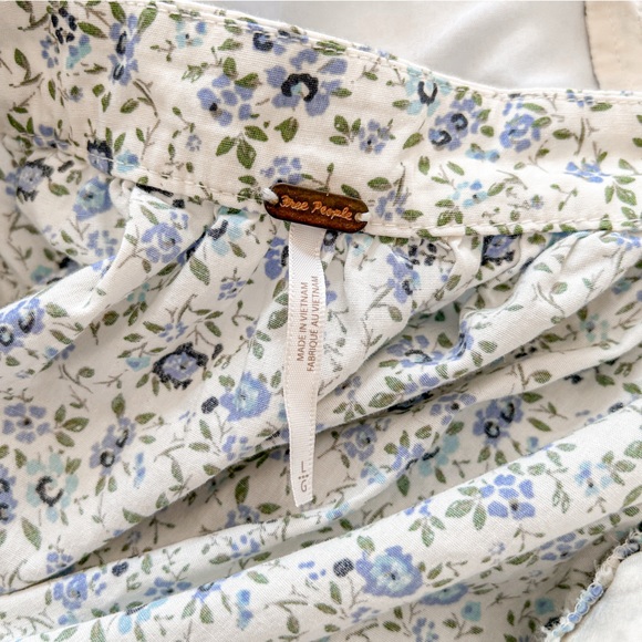 Free People Smocked White and Blue Mini Sundress - Picture 8 of 9